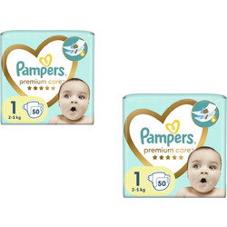 Pampers Premium Care Πάνες No1 Newborn 2-5kg 2x50τμχ