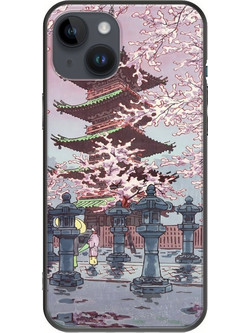 Θήκη Ukiyo-e - Cherry Blossom iPhone 15 Plus Black TPU (Μαύρη Σιλικόνη)