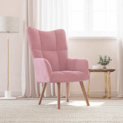vidaXL Πολυθρόνα Relax Βελούδινη Ροζ 328055
