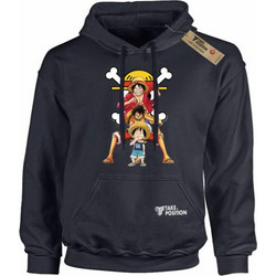Takeposition Anime One Piece Monkey Luffy Evolution Παιδικό Φούτερ με Κουκούλα Navy Μπλε 811-1357-02