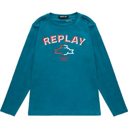 Replay Παιδικό T-Shirt Μακρυμάνικο Πετρόλ SB7118-050-2660-181