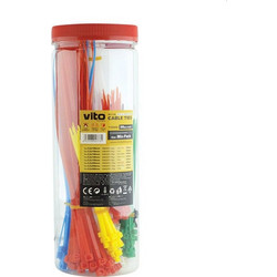 Σετ Δεματικών καλωδίων (Cable Ties Set ) χρωματιστά 300τεμάχια 7100450 VITO