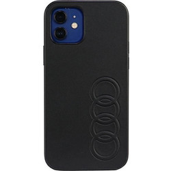 Audi Synthetic Leather Θήκη Back Cover Black (iPhone 12 / 12 Pro)