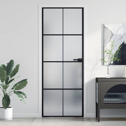 vidaXL Πόρτα Εσωτερική Γυάλινη Μαύρη 76x201.5cm 155125