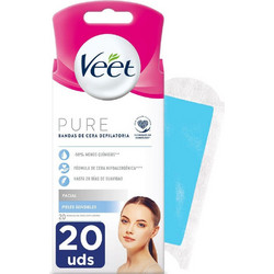 Veet Pure Ταινίες Αποτρίχωσης για Πρόσωπο για Ευαίσθητες Επιδερμίδες 20τμχ