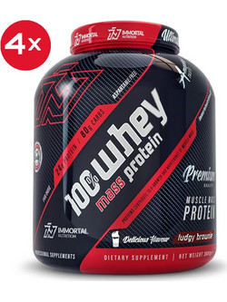 4x Immortal Bundle Whey Mass Protein 3kg (12000gr) - Fudgy Brownie