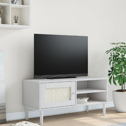 vidaXL Έπιπλο Τηλεόρασης Μασίφ Ξύλο Λευκό Μ106xΠ40xΥ49cm Senja 358041