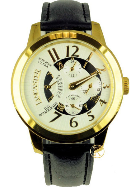 Lancaster Swiss Non Plus Ultra Ανδρικό Ρολόι με Μαύρο Δερμάτινο Λουράκι OLA0449SLYGNR