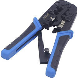VCELINK Crimping Tool RJ45, RJ12, RJ11, Professional Crimping Tool Stripping Cutting Network Connectors Cat7 Cat 6A Cat 6 (GJ668BL)