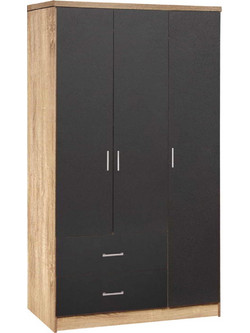 HomeMarkt Τρίφυλλη Ντουλάπα Ρούχων Caesar Sonoma 89x42.5x181cm HM340.04