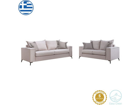 Σετ σαλονιού Verona 2τεμ 2θέσιος-3θέσιος cream - μαξιλάρια mocha