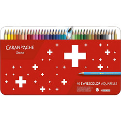 Caran d'Ache Swisscolor Aquarelle Κασετίνα Ξυλομπογιές Ακουαρέλας Σετ 40τμχ