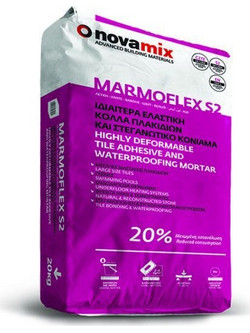 Novamix Marmoflex S2 Κόλλα Μαρμάρων & Γρανιτών Λευκή 20kg
