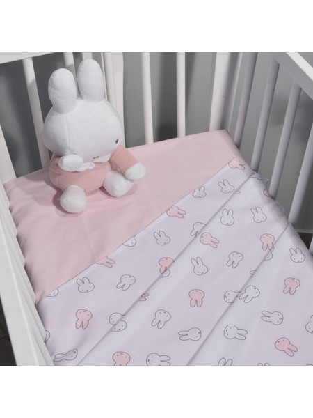 Miffy Des 52-1 Σετ Βρεφικά Σεντόνια Λίκνου Βαμβακερά 80x110 Pink