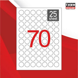 Αυτοκόλλητες Ετικέτες Typotrust Α4 25Φύλλα Στρογγυλές Λευκές 25mm TL7011-25