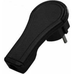 Power Plug Shuko Adaptor Corner Μale Black 220-250V 16Am Τελικό Βύσμα Τροφοδοσίας Σούκο Γωνιακό Μαύρο Φις