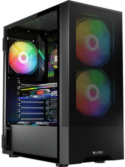 Logic Arya ARGB Black Gaming Midi Tower Κουτί Υπολογιστή RGB με Πλαϊνό Παράθυρο