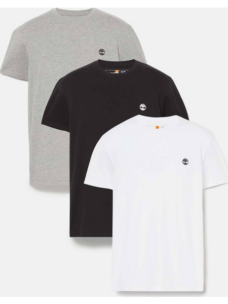Timberland σετ ανδρικά T-shirts μονόχρωμα με contrast logo print (3 τεμάχια) - TB0A6GH19591 Πολύχρωμο