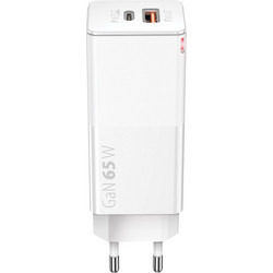 Forever Travel Φορτιστής Χωρίς Καλώδιο με Θύρα USB-A & USB-C 65W Power Delivery & Quick Charge 3.0 White