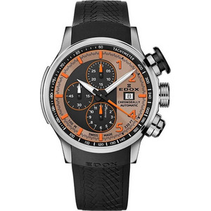 Edox Chronorally Ανδρικό Ρολόι Χρονογράφος Αυτόματο με Μαύρο Καουτσούκ Λουράκι 01129-TNCA-BENO