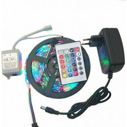 Ταινία LED Τροφοδοσίας 12V RGB Μήκους 5m και 60 LED ανά Μέτρο Σετ με Τηλεχειριστήριο και Τροφοδοτικό Τύπου SMD3528 - GL-4041