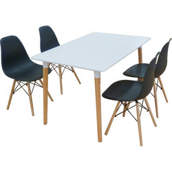 Σετ Τραπεζαρίας Loft Black Randy 5τμχ 120Χ80X72εκ
