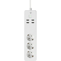 Έξυπνο Πολύπριζο NEDIS 3 Θέσεων και 4 Θυρών USB Wi-Fi