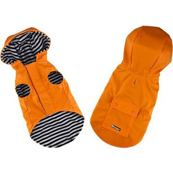 Pet Interest W Raincoat Stripe Lining Αδιάβροχο Μπουφάν Πορτοκαλί S 26cm