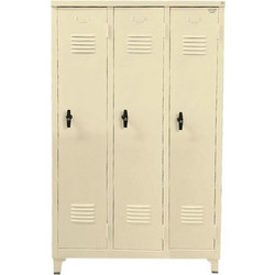 Φοριαμός Locker Γαλβανιζέ 3 Θέσεων Μπεζ 170x100x40cm