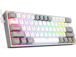 Redragon K617 Fizz Μηχανικό Gaming Πληκτρολόγιο 60% με Custom Red Διακόπτες RGB White Grey