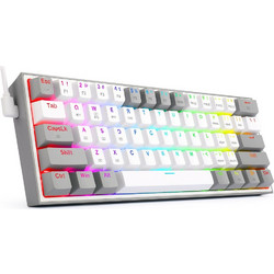 Redragon K617 Fizz Μηχανικό Gaming Πληκτρολόγιο 60% με Custom Red Διακόπτες RGB White Grey