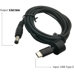 Καλώδιο Τροφοδοσίας - Power Adapter Charging Cable USB Type-C Converter to 5.5mm*2.1mm 45W 65W 90W 100W (Κωδ.1-DCCRD055 )