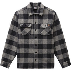 Dickies Sacramento Ανδρικό Πουκάμισο Βαμβακερό Καρό Μακρυμάνικο Φαρδιά Γραμμή Overshirt Γκρι