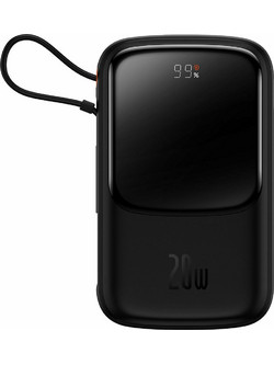 Baseus Qpow Pro Digital Display Power Bank 10000mAh 20W με Θύρα USB-A & Θύρα USB-C Quick Charge 3.0 & Power Delivery Black