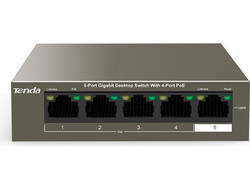 Tenda TEG1105P-4-63W Managed L2 Switch με 5 Θύρες Ethernet 1Gbps