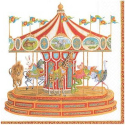 Χαρτοπετσέτες Μικρές Carousel Caspari (20 τεμάχια)