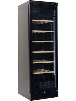 ECOFRIDGE TC400W ΒΙΤΡΙΝΑ ΣΥΝΤΗΡΗΣΗΣ ΚΡΑΣΙΩΝ ΧΩΡΗΤΙΚΟΤΗΤΑ 120 ΦΙΑΛΕΣ 6 ΞΥΛΙΝΑ ΡΑΦΙΑ ΧΡΩΜΑ ΜΑΥΡΟ