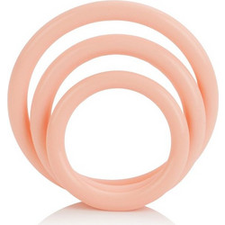 CalExotics Tri-Rings 3pcs Nude Σετ Ελαστικά Δαχτυλίδια Πέους & Όρχεων Σιλικόνης Μπεζ 3τμχ