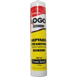 Logo acrylic economy σιλικόνη λευκή σωληνάριο 280ml για πιστόλι