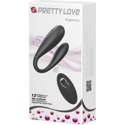 Pretty Love Algernon Διπλός Δονητής για Ζευγάρια με Τηλεχειριστήριο 10cm Μαύρος