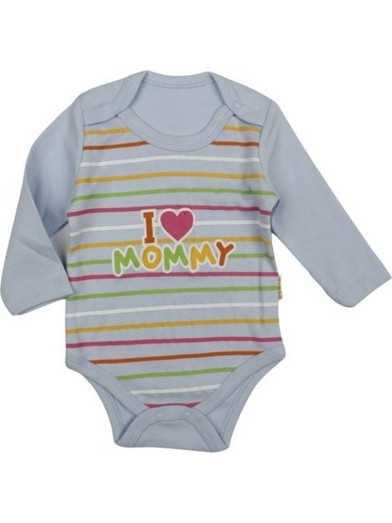 Κορμάκι Βρεφικό I Love Mommy Με Μακρύ Μανίκι W2140 - ΓΑΛΑΖΙΟ