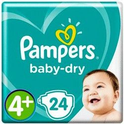 Pampers Baby Dry Maxi Plus No4+ 9-20Kg 24τμχ