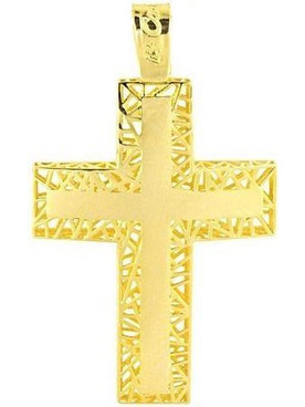 Facad'oro CR-R4 Χρυσός Βαπτιστικός Σταυρός 14ct