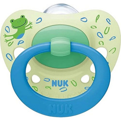 Nuk Signature Ανατομική Ορθοδοντική Πιπίλα Σιλικόνης 6-18m Βατραχάκι Green Blue