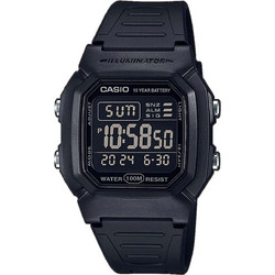Casio Standard Ψηφιακό Ανδρικό Ρολόι Χρονογράφος με Μαύρο Καουτσούκ Λουράκι W-800H-1BVES