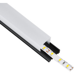 GLOBOSTAR(R) ALP-LINEAR GLOA 70849-1M Επιφανειακό + Κρεμαστό Προφίλ Αλουμινίου με Λευκό Γαλακτερό Πατητό Κάλυμμα για Ταινίες LED IP20 - Μαύρο + Λευκό - Μ100 x Π2.6 x Υ2.3cm 70849-1M