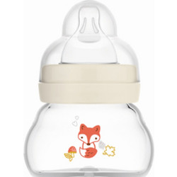 Mam Matt Feel Good Γυάλινο Μπιμπερό με Θηλή Σιλικόνης 0m+ Beige 90ml