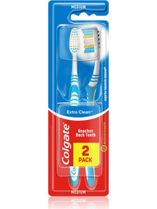 Colgate Extra Clean Medium Οδοντόβουρτσα Μπλε 2τμχ