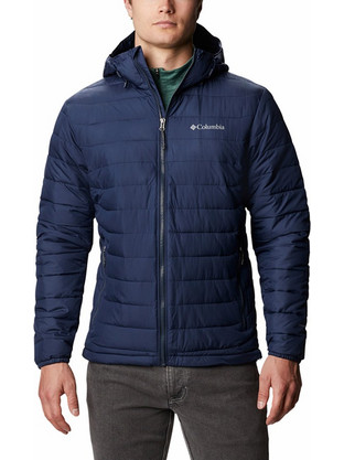 Columbia Powder Lite Ανδρικό Μπουφάν Χειμωνιάτικο Puffer Αδιάβροχο Navy Μπλε 1693931-465