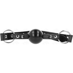 Kink Ball Gag with Rivet & Snap Lock Black